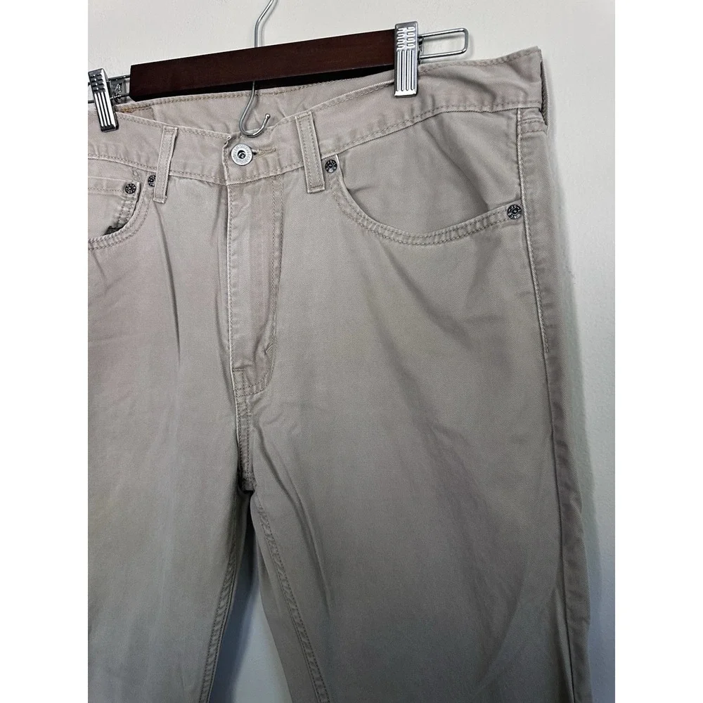 Levis Mens 505 Jeans Size 34x29 Khaki Straight Casual Denim Stretch Classic Tan
